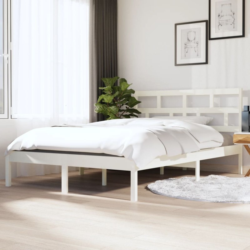 vidaXL Massivholzbett Weiß 120x190 cm vidaXL Massivholzbett Weiß 120x190 cm