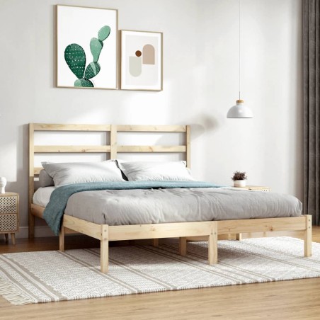 vidaXL Massivholzbett 135x190 cm