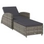 vidaXL Sonnenliege mit Dunkelgrauer Auflage Poly Rattan Grau vidaXL Sonnenliege mit Dunkelgrauer Auflage Poly Rattan Grau