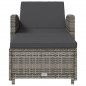 vidaXL Sonnenliege mit Dunkelgrauer Auflage Poly Rattan Grau vidaXL Sonnenliege mit Dunkelgrauer Auflage Poly Rattan Grau