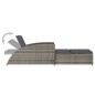 vidaXL Sonnenliege mit Dunkelgrauer Auflage Poly Rattan Grau vidaXL Sonnenliege mit Dunkelgrauer Auflage Poly Rattan Grau