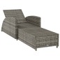 vidaXL Sonnenliege mit Dunkelgrauer Auflage Poly Rattan Grau vidaXL Sonnenliege mit Dunkelgrauer Auflage Poly Rattan Grau