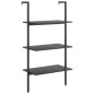 vidaXL Anlehnregal mit 3 Ablagen Schwarz 64x35x120,5 cm vidaXL Anlehnregal mit 3 Ablagen Schwarz 64x35x120,5 cm
