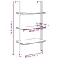 vidaXL Anlehnregal mit 3 Ablagen Schwarz 64x35x120,5 cm vidaXL Anlehnregal mit 3 Ablagen Schwarz 64x35x120,5 cm