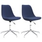 vidaXL Esszimmerstühle 2 Stk. Drehbar Blau Stoff vidaXL Esszimmerstühle 2 Stk. Drehbar Blau Stoff