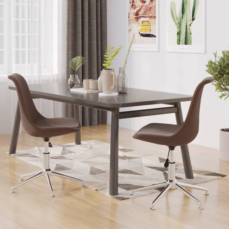 vidaXL Esszimmerstühle 2 Stk. Drehbar Braun Stoff vidaXL Esszimmerstühle 2 Stk. Drehbar Braun Stoff