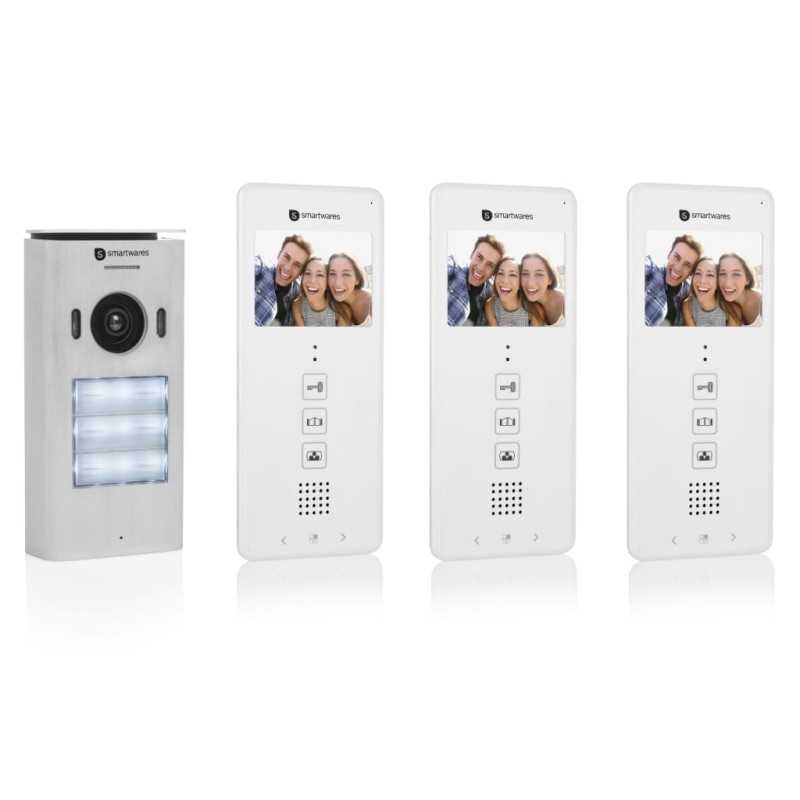 Smartwares Video-Gegensprechanlage für 3 Wohnungen 20,5x8,6x2,1cm Weiß Smartwares Video-Gegensprechanlage für 3 Wohnungen 20,5x8,6x2,1cm Weiß