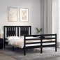 vidaXL Massivholzbett mit Kopfteil Schwarz 120x200 cm