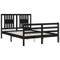 vidaXL Massivholzbett mit Kopfteil Schwarz 120x200 cm