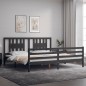 vidaXL Massivholzbett mit Kopfteil Grau 200x200 cm vidaXL Massivholzbett mit Kopfteil Grau 200x200 cm