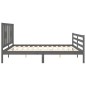 vidaXL Massivholzbett mit Kopfteil Grau 200x200 cm vidaXL Massivholzbett mit Kopfteil Grau 200x200 cm