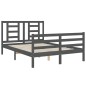 vidaXL Massivholzbett mit Kopfteil Grau 140x190 cm vidaXL Massivholzbett mit Kopfteil Grau 140x190 cm