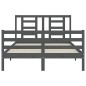 vidaXL Massivholzbett mit Kopfteil Grau 140x190 cm vidaXL Massivholzbett mit Kopfteil Grau 140x190 cm