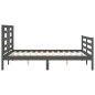 vidaXL Massivholzbett mit Kopfteil Grau 140x190 cm vidaXL Massivholzbett mit Kopfteil Grau 140x190 cm