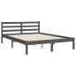 vidaXL Massivholzbett mit Kopfteil Grau 140x190 cm vidaXL Massivholzbett mit Kopfteil Grau 140x190 cm