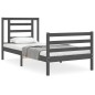 vidaXL Massivholzbett mit Kopfteil Grau 90x200 cm vidaXL Massivholzbett mit Kopfteil Grau 90x200 cm