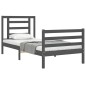 vidaXL Massivholzbett mit Kopfteil Grau 90x200 cm vidaXL Massivholzbett mit Kopfteil Grau 90x200 cm