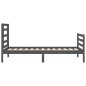 vidaXL Massivholzbett mit Kopfteil Grau 90x200 cm vidaXL Massivholzbett mit Kopfteil Grau 90x200 cm