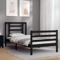 vidaXL Massivholzbett mit Kopfteil Schwarz 100x200 cm vidaXL Massivholzbett mit Kopfteil Schwarz 100x200 cm