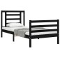 vidaXL Massivholzbett mit Kopfteil Schwarz 100x200 cm vidaXL Massivholzbett mit Kopfteil Schwarz 100x200 cm