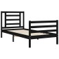 vidaXL Massivholzbett mit Kopfteil Schwarz 100x200 cm vidaXL Massivholzbett mit Kopfteil Schwarz 100x200 cm