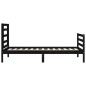 vidaXL Massivholzbett mit Kopfteil Schwarz 100x200 cm vidaXL Massivholzbett mit Kopfteil Schwarz 100x200 cm