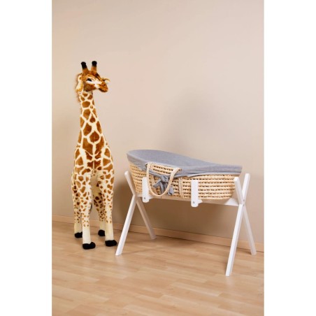 CHILDHOME Moseskorb mit Matratze und Bezug Natur Grau