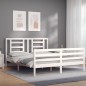 vidaXL Massivholzbett mit Kopfteil Weiß 160x200 cm vidaXL Massivholzbett mit Kopfteil Weiß 160x200 cm