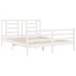 vidaXL Massivholzbett mit Kopfteil Weiß 160x200 cm vidaXL Massivholzbett mit Kopfteil Weiß 160x200 cm