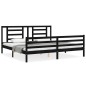 vidaXL Massivholzbett mit Kopfteil Schwarz 200x200 cm vidaXL Massivholzbett mit Kopfteil Schwarz 200x200 cm