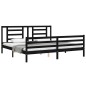 vidaXL Massivholzbett mit Kopfteil Schwarz 200x200 cm vidaXL Massivholzbett mit Kopfteil Schwarz 200x200 cm