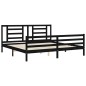 vidaXL Massivholzbett mit Kopfteil Schwarz 200x200 cm vidaXL Massivholzbett mit Kopfteil Schwarz 200x200 cm
