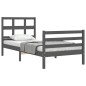 vidaXL Massivholzbett mit Kopfteil Grau 100x200 cm vidaXL Massivholzbett mit Kopfteil Grau 100x200 cm
