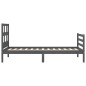 vidaXL Massivholzbett mit Kopfteil Grau 100x200 cm vidaXL Massivholzbett mit Kopfteil Grau 100x200 cm