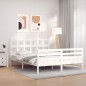 vidaXL Massivholzbett mit Kopfteil Weiß 160x200 cm vidaXL Massivholzbett mit Kopfteil Weiß 160x200 cm