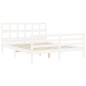 vidaXL Massivholzbett mit Kopfteil Weiß 160x200 cm vidaXL Massivholzbett mit Kopfteil Weiß 160x200 cm