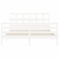 vidaXL Massivholzbett mit Kopfteil Weiß 160x200 cm vidaXL Massivholzbett mit Kopfteil Weiß 160x200 cm