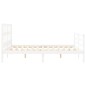 vidaXL Massivholzbett mit Kopfteil Weiß 160x200 cm vidaXL Massivholzbett mit Kopfteil Weiß 160x200 cm