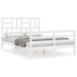 vidaXL Massivholzbett mit Kopfteil Weiß 140x190 cm vidaXL Massivholzbett mit Kopfteil Weiß 140x190 cm