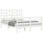 vidaXL Massivholzbett mit Kopfteil Weiß 140x190 cm vidaXL Massivholzbett mit Kopfteil Weiß 140x190 cm