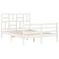vidaXL Massivholzbett mit Kopfteil Weiß 140x190 cm vidaXL Massivholzbett mit Kopfteil Weiß 140x190 cm