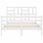 vidaXL Massivholzbett mit Kopfteil Weiß 140x190 cm vidaXL Massivholzbett mit Kopfteil Weiß 140x190 cm