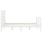 vidaXL Massivholzbett mit Kopfteil Weiß 140x190 cm vidaXL Massivholzbett mit Kopfteil Weiß 140x190 cm
