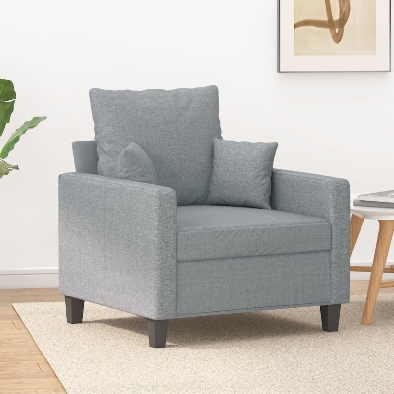 vidaXL Sessel Hellgrau 60 cm Stoff vidaXL Sessel Hellgrau 60 cm Stoff