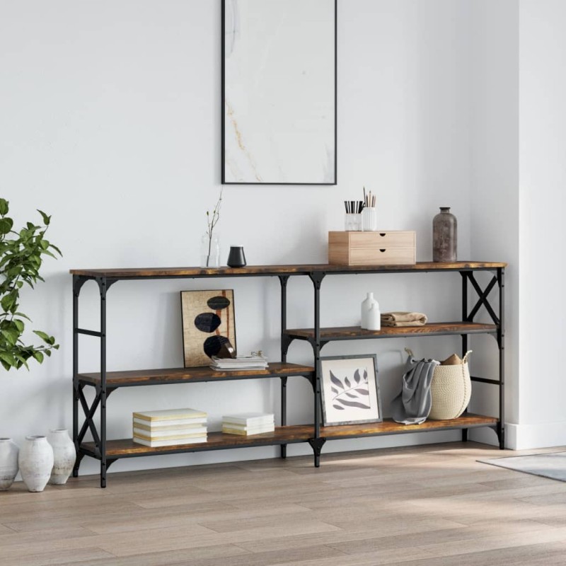 vidaXL Konsolentisch Räuchereiche 180x29x76,5 cm Holzwerkstoff vidaXL Konsolentisch Räuchereiche 180x29x76,5 cm Holzwerkstoff