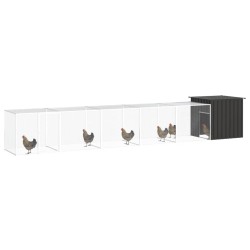 vidaXL Hühnerkäfig Anthrazit 600x91x100 cm Verzinkter Stahl