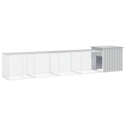 vidaXL Hühnerkäfig Grau 500x91x100 cm Verzinkter Stahl