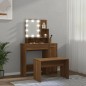 vidaXL Schminktisch-Set mit LED Braun Eichen-Optik Holzwerkstoff vidaXL Schminktisch-Set mit LED Braun Eichen-Optik Holzwerkstoff