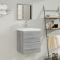 vidaXL Waschbeckenschrank mit Einbaubecken Grau Sonoma Holzwerkstoff vidaXL Waschbeckenschrank mit Einbaubecken Grau Sonoma Holzwerkstoff