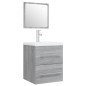 vidaXL Waschbeckenschrank mit Einbaubecken Grau Sonoma Holzwerkstoff vidaXL Waschbeckenschrank mit Einbaubecken Grau Sonoma Holzwerkstoff